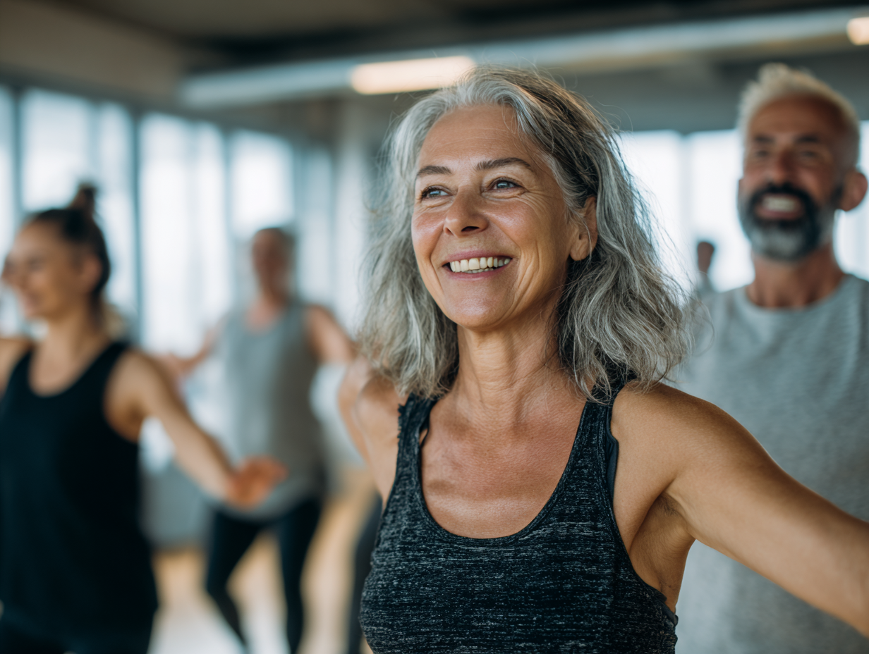 Люди різного віку займаються фітнесом